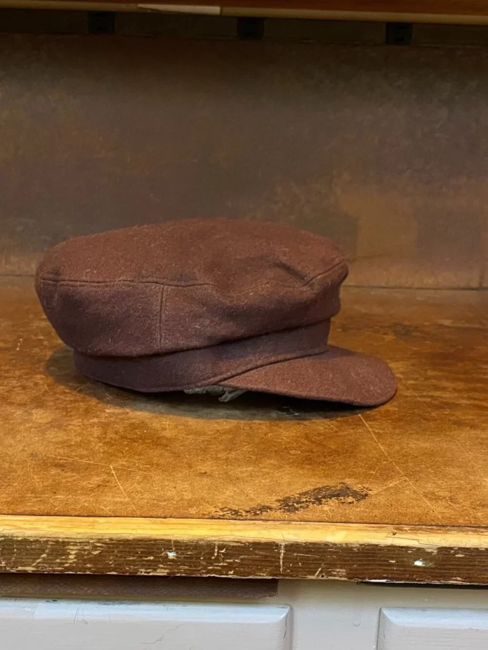 Y2K GAP Cadet Military Hat Chocolate Brown Hat Cap Fidel Castro JLO Aguilera